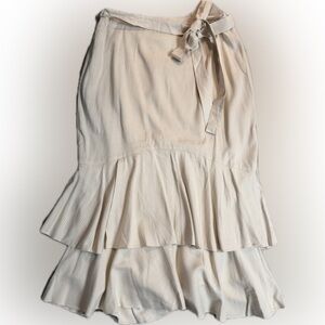 ANTONIO MELANI Cream Flowing, High Waist Form Fitting Skirt